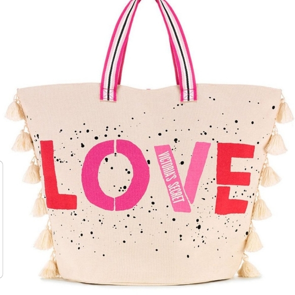 Victoria's Secret Handbags - VS Love Tassle Tote Bag NWT